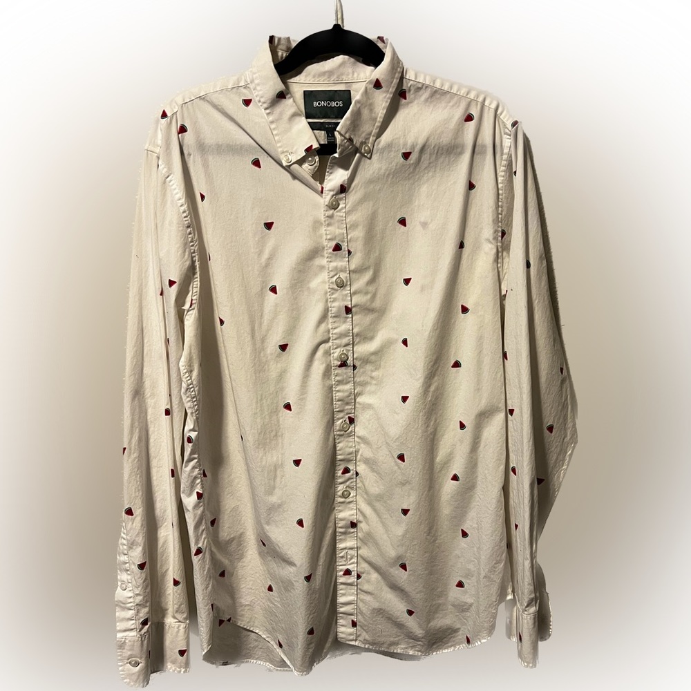 Bonobos slim fit button up shirt Men’s Large EUC